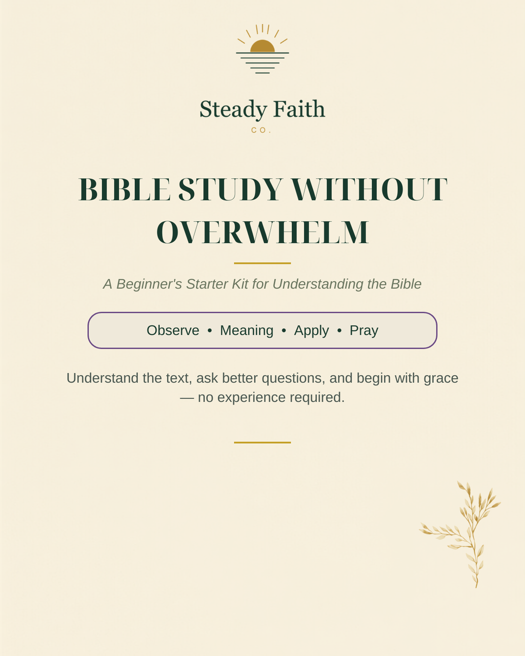 Bible Study Without Overwhelm: A Beginner's Starter Kit cover