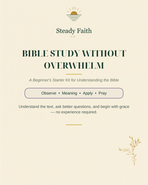 Bible Study Without Overwhelm: A Beginner's Starter Kit cover