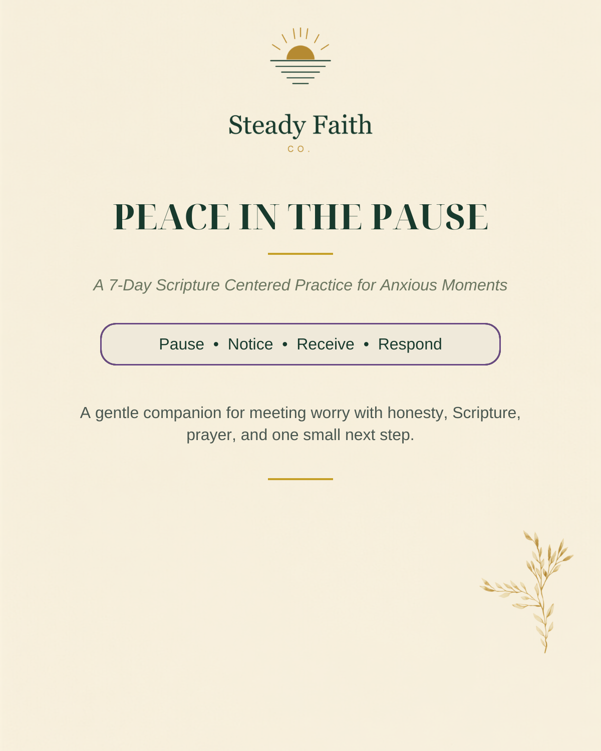 Peace in the Pause: 7-Day Christian Anxiety Reflection Journal cover