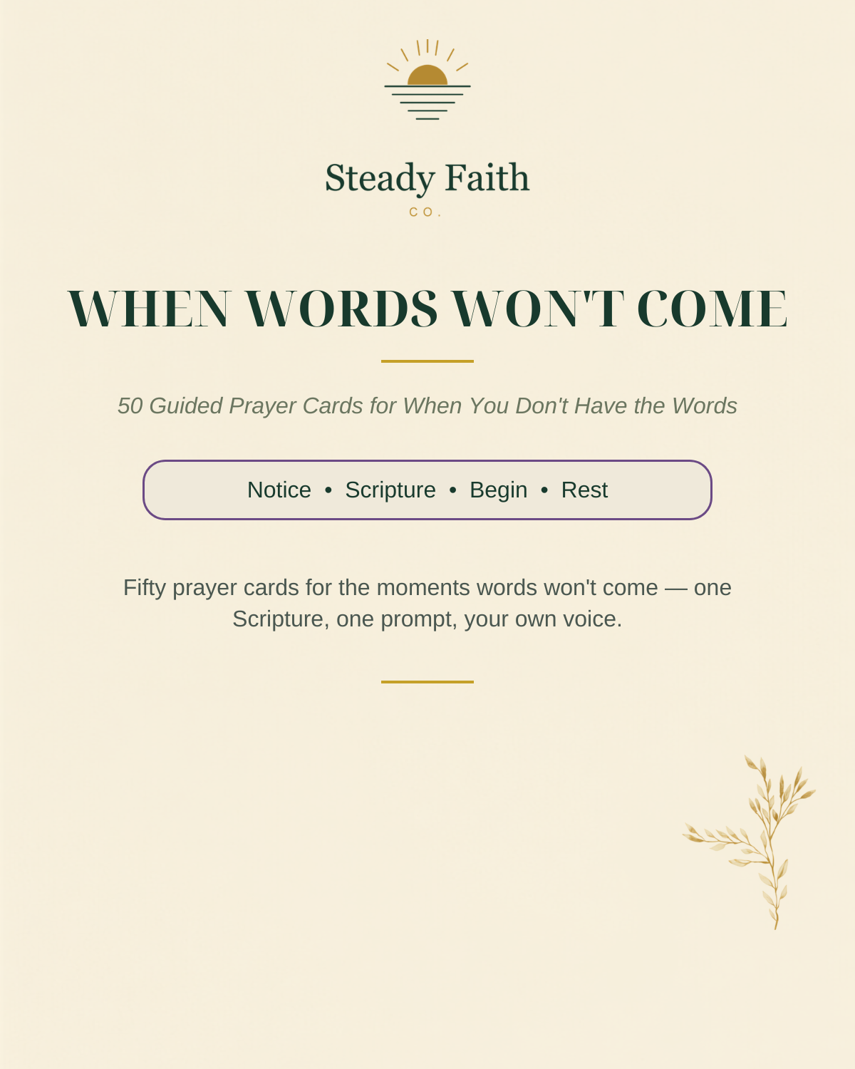 When Words Won't Come: 50 Guided Prayer Cards cover
