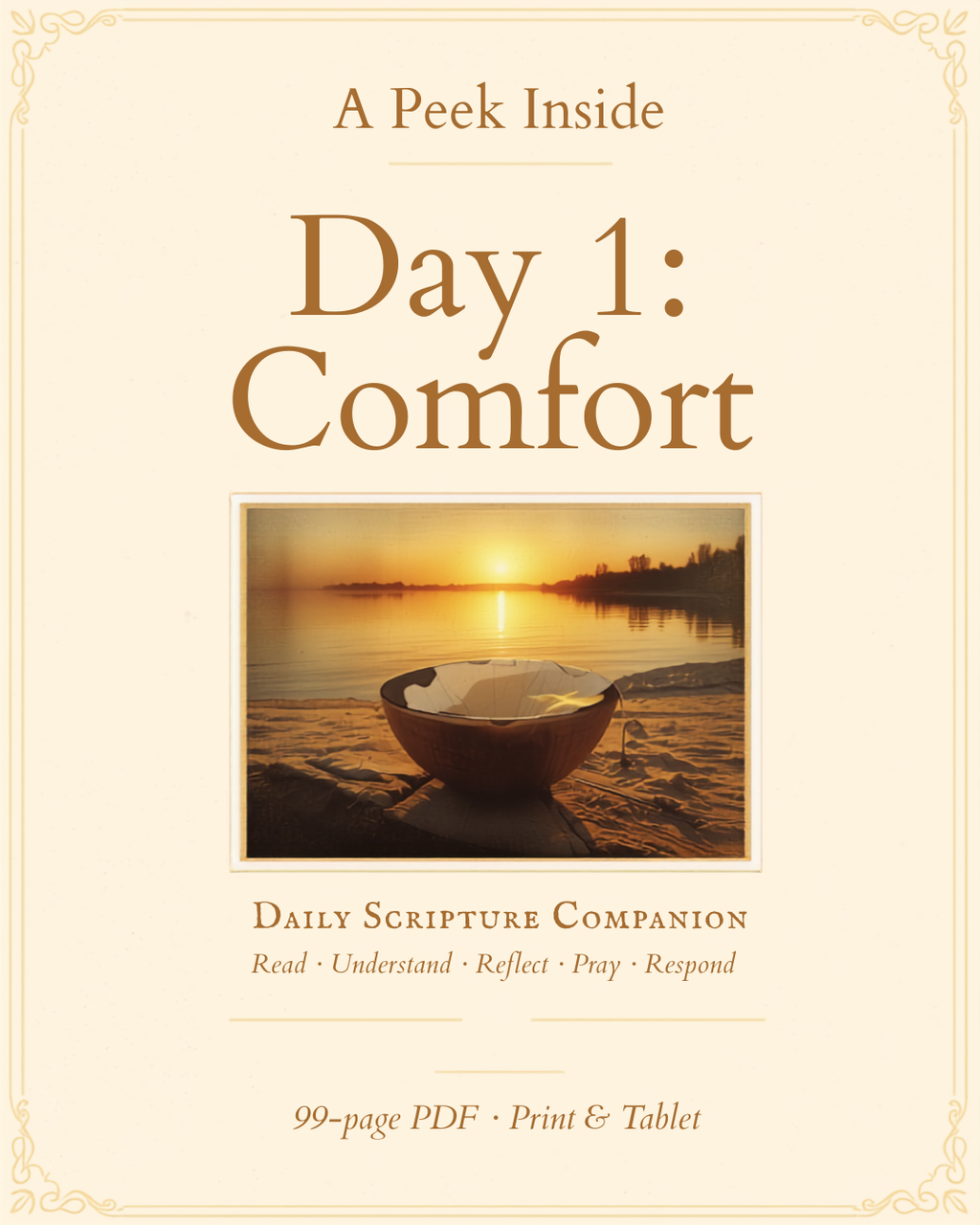 A Peek Inside: Daily Scripture Companion Peace & Resilience, Day 1 Comfort