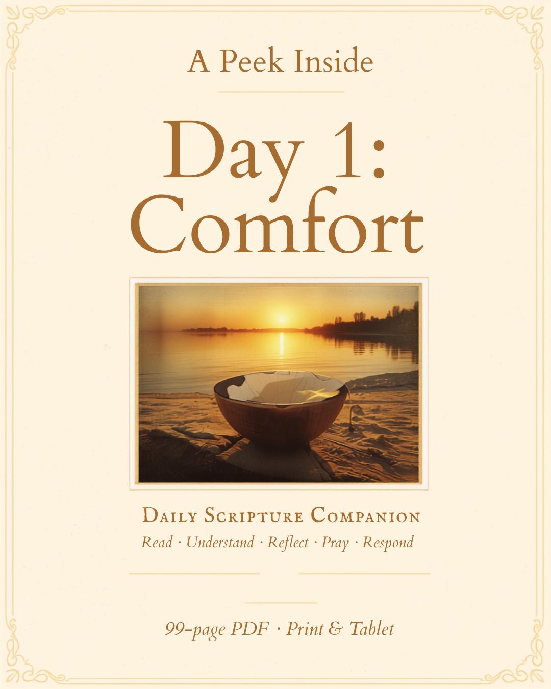 A Peek Inside: Daily Scripture Companion Peace & Resilience, Day 1 Comfort