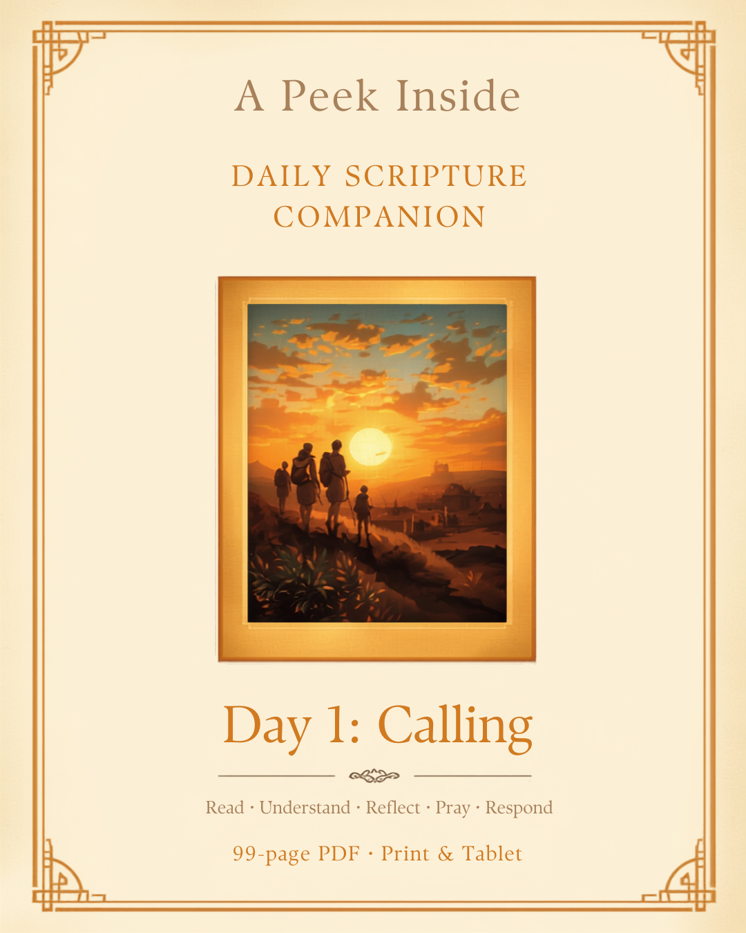 A Peek Inside: Daily Scripture Companion Promises of God, Day 1 Calling