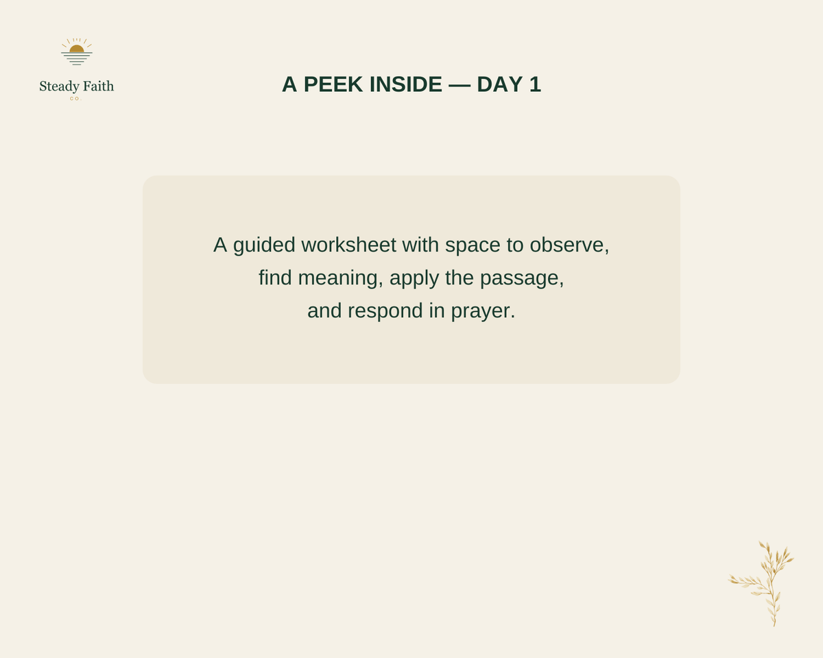 Bible Study Without Overwhelm - A Peek Inside Day 1