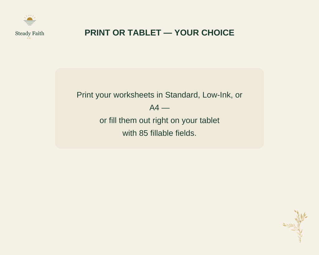 Bible Study Without Overwhelm - Print or Tablet Your Choice