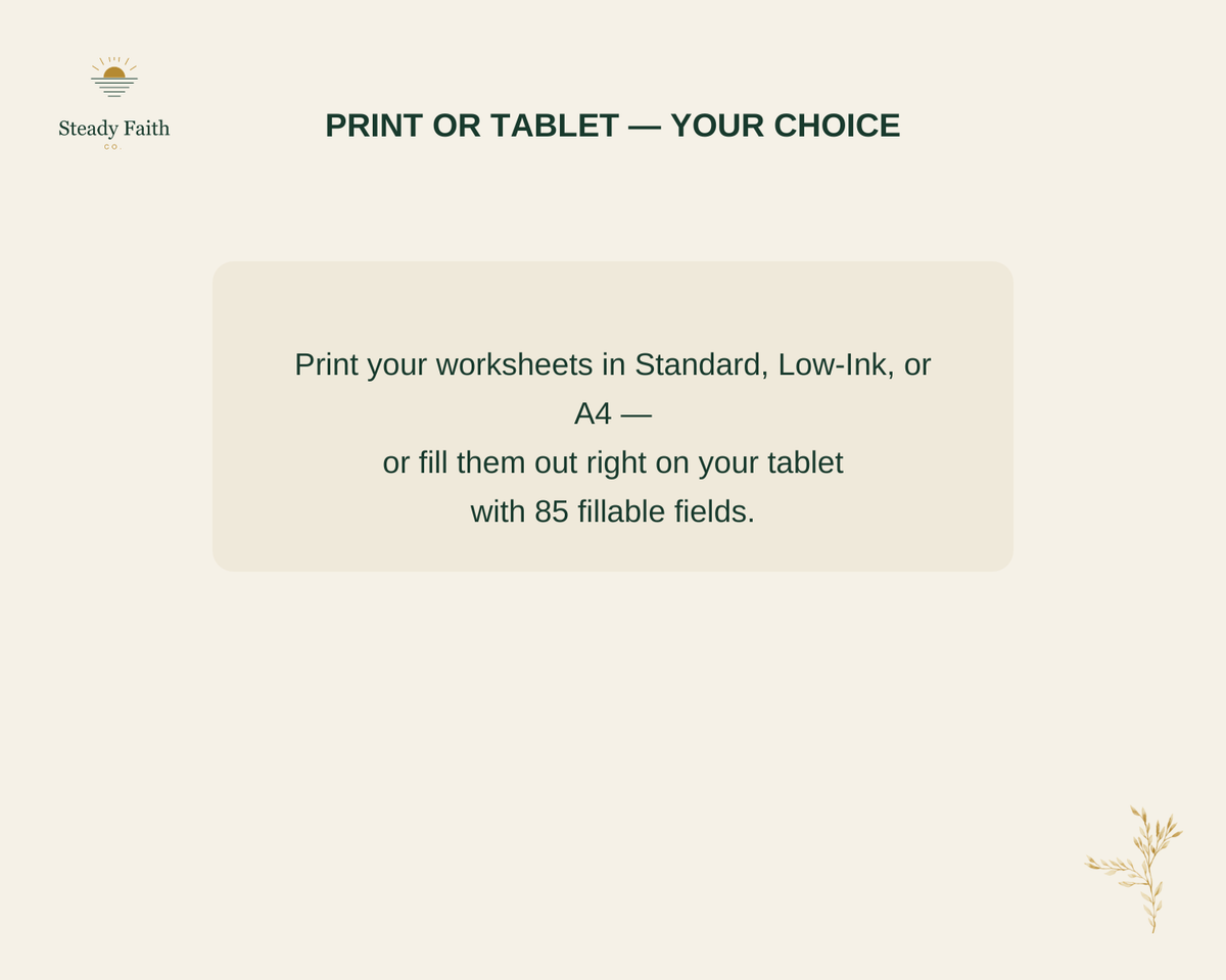 Bible Study Without Overwhelm - Print or Tablet Your Choice