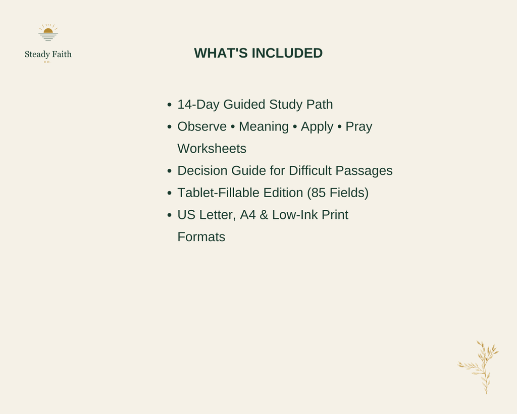 Bible Study Without Overwhelm - What's Included
